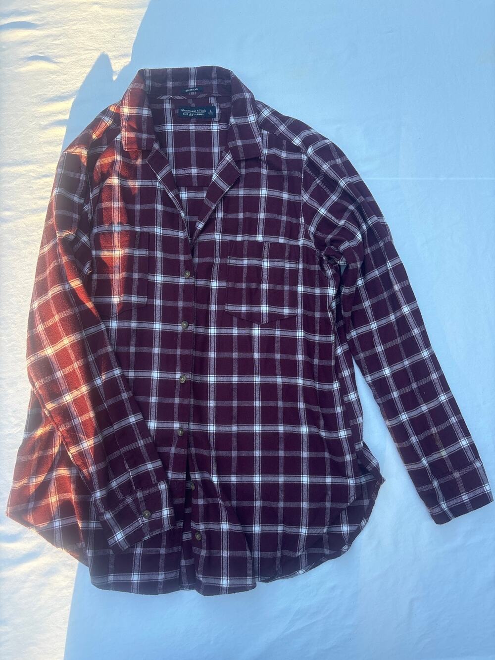 Women’s Boyfriend by Abercrombie and Fitch soft‎ flannel A&F size Large plaid